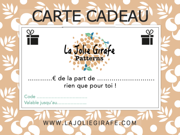 carte cadeau personnalisante la jolie girafe