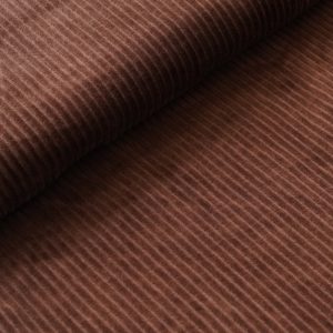 Maille velours larges côtes 100% coton bio- Chocolat