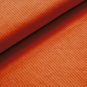 Maille velours larges côtes 100% coton bio – Orange