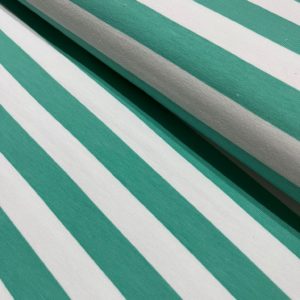 French Terry bio Large mariniere vert menthe