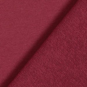 French Terry bio Uni Bordeaux framboise