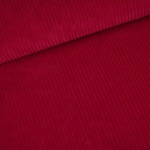 Maille velours larges côtes 100% coton bio – Rouge grenat
