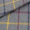 Coton gratté style flanelle BIO - Carreaux fond gris
