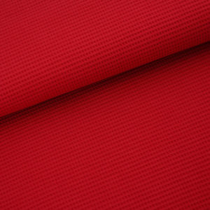 Maille gauffrée en coton bio rouge