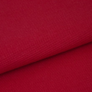 Maille piquée polo de coton bio Rouge cerise