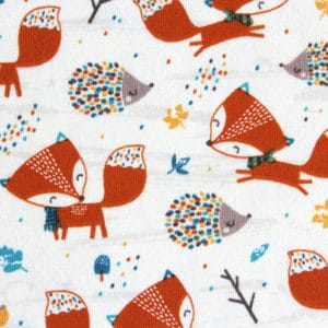 French Terry bio motifs petits renards 0469