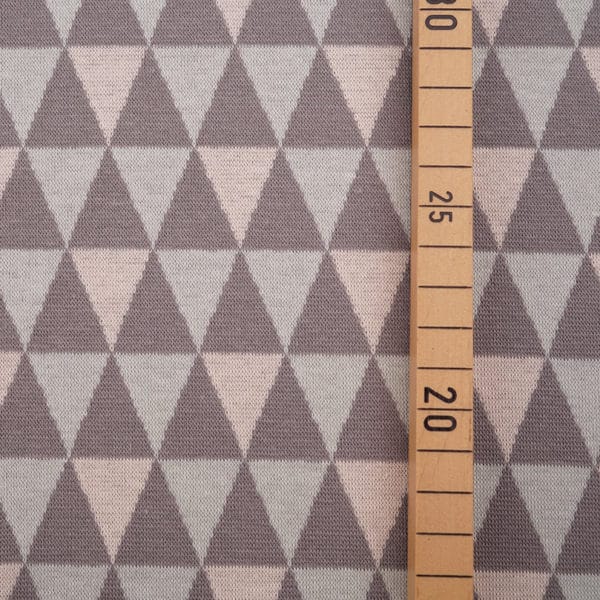 Jersey jacquard Bio gris graphique triangulaire
