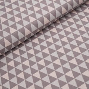 Jersey jacquard Bio gris graphique triangulaire 0593