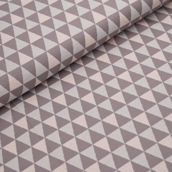 Jersey jacquard Bio gris graphique triangulaire