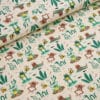 Jersey bio blanc cassé - vert motif grenouilles