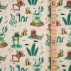 Jersey bio blanc cassé - vert motif grenouilles