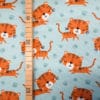 Jersey bio bleu turquoise motifs Tigres