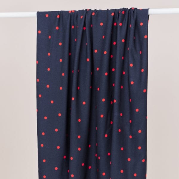 Crêpe d Eco Vero Mind the Maker Jolly dots bleu indigo
