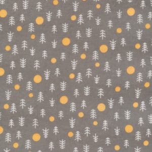 Coton gratté – flanelle BIO – Foret d’hiver fond gris 0600