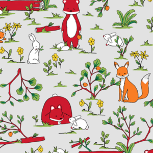 Jersey bio motifs Renards et Lapins 6500