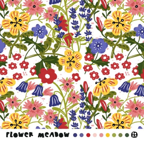 Popeline Bio Flowermeadow Lillestoff