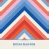 French Terry bio motifs Zig Zag bleu rouge Lillestoff