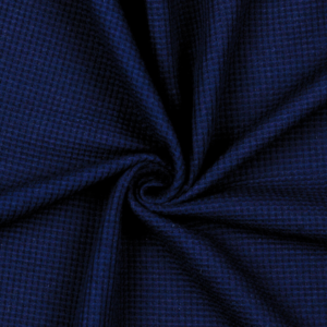 Maille gaufrée en coton bio bleu marine 0744