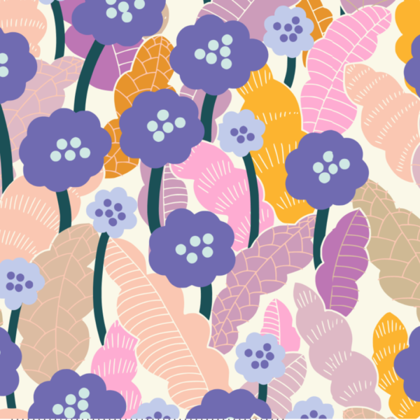 Popeline Bio Meadow vibes nuances rose Lillestoff