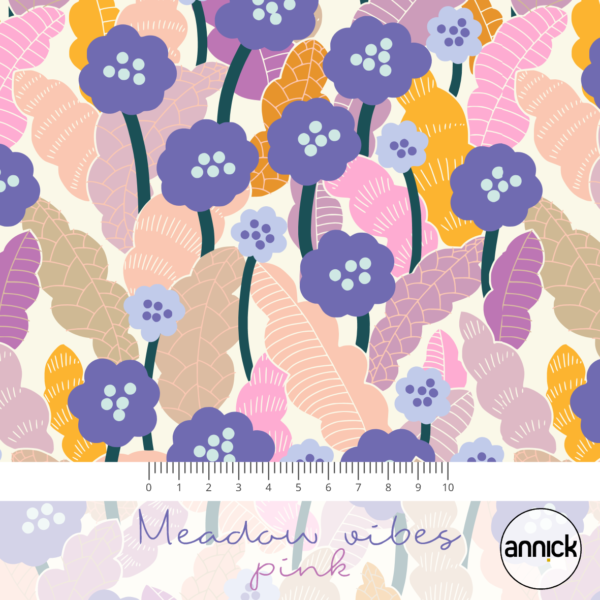 Popeline Bio Meadow vibes nuances rose Lillestoff