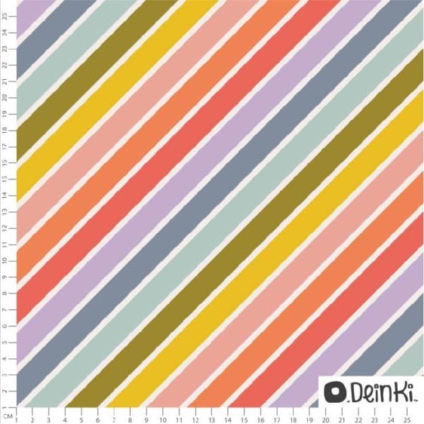 French Terry bio motifs Diagonales Arc en Ciel Lillestoff