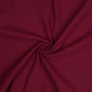 Double gaze de coton bio framboisine bordeaux 0569