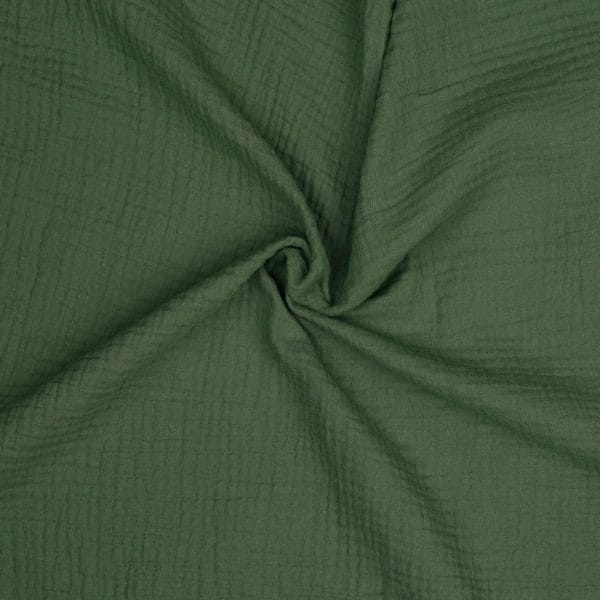 double gaze de coton bio vert forêt