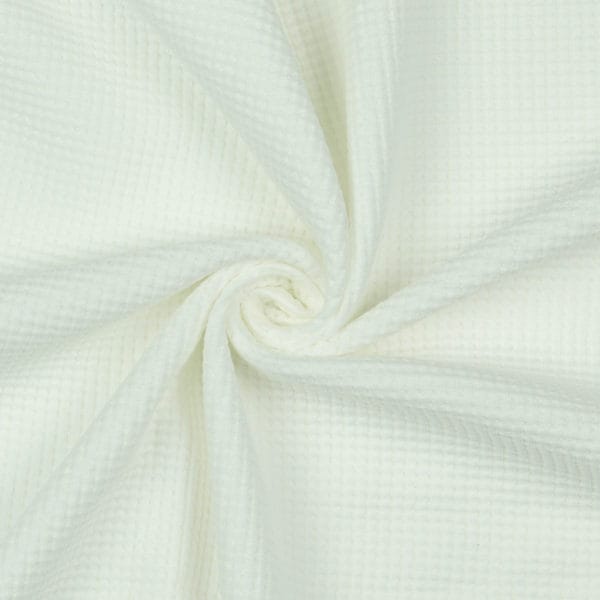 maille gaufree de coton bio blanche