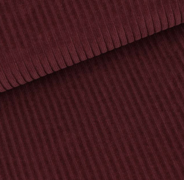 Maille velours larges cote coton bio bordeaux