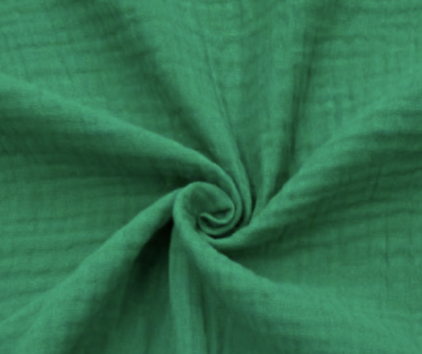 Double gaze de coton bio vert prairie