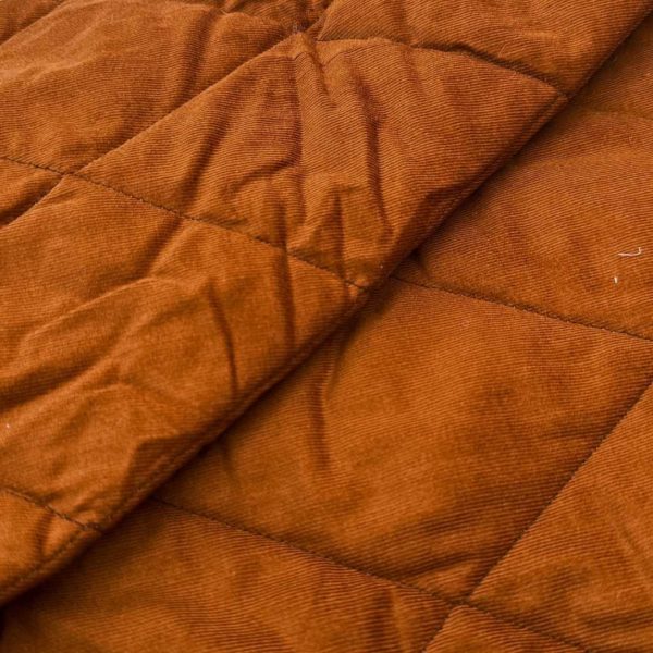 Matelasse de coton bio velours rouille et popeline crème