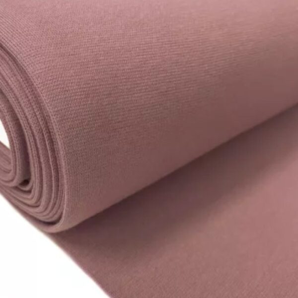 Bord côtes tubulaire coton bio Vieux rose mauve