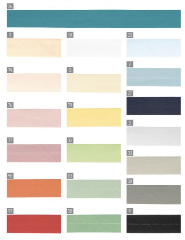 carte couleur biais de coton bio uni
